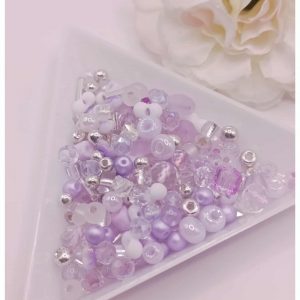 sachet de perles mix et rocailles "mystère d'améthyste"