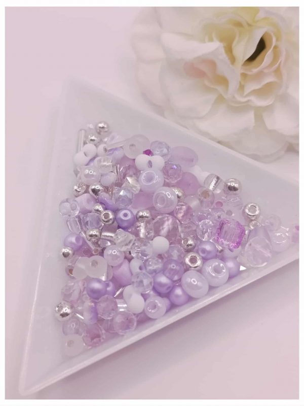 sachet de perles mix et rocailles "mystère d'améthyste"