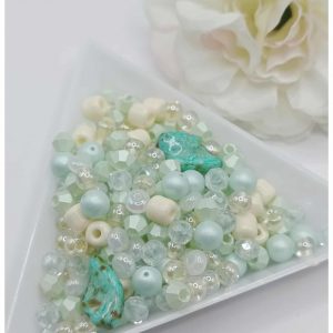 sachet de perles mix et rocailles "feuille & lumière"