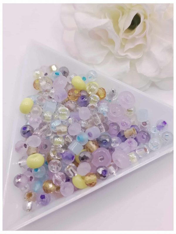 sachet de perles mix et rocailles "Éclat d'iris"