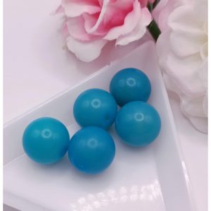 perle bodhi ronde 12 mm bleu sarcelle