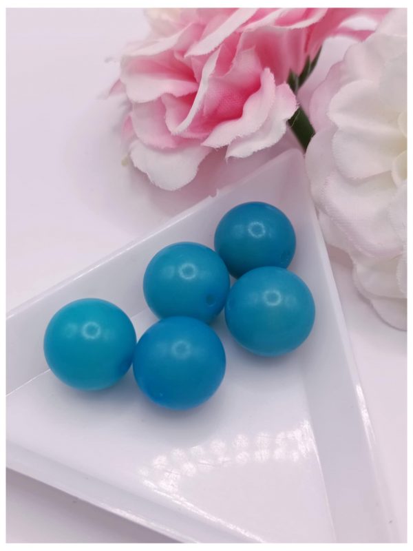 perle bodhi ronde 12 mm bleu sarcelle