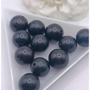 perle bodhi ronde 10 mm noir brillant
