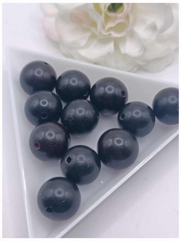 perle bodhi ronde 10 mm noir brillant