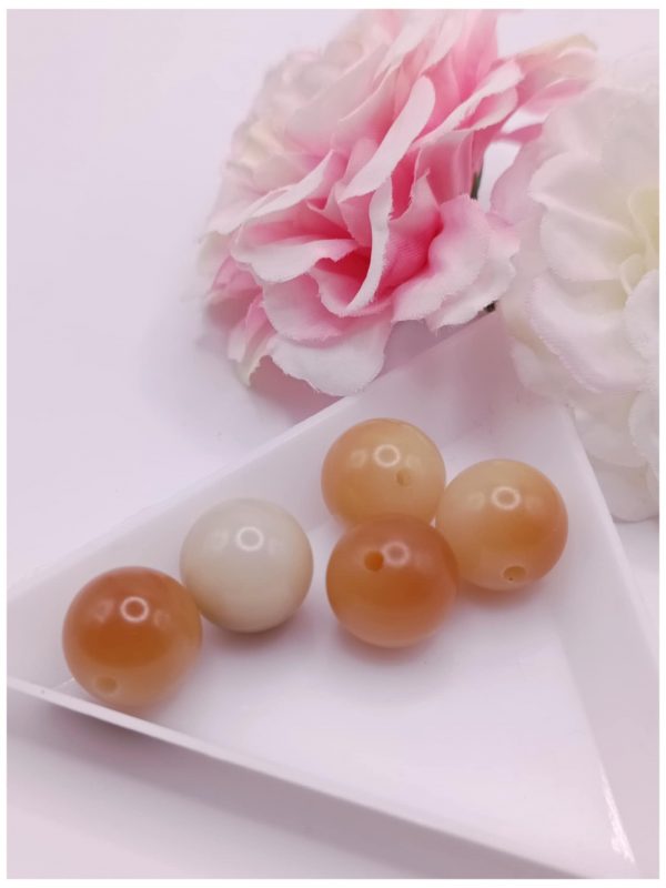 perle bodhi ronde 12 mm beige caramel