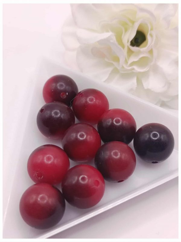 perle bodhi ronde 12 mm duo rouge