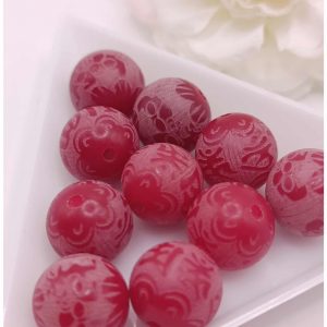 perle bodhi écriture 10 mm rouge
