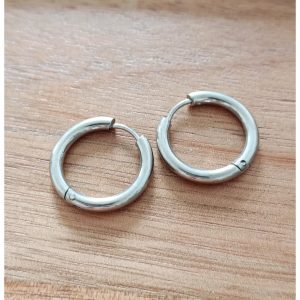 paire de créoles acier inoxydable 14 mm