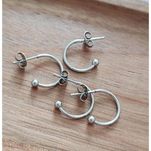 paire de créoles acier inoxydable 15 mm