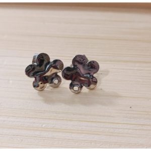 paire de puces acier inoxydable fleur 12 mm