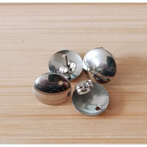 paire de puce acier inoxydable ronde 13 mm