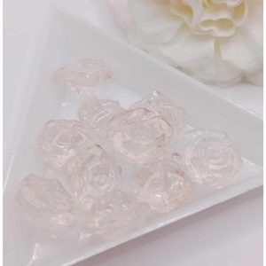 perle de verre rose transparente 12 mm orange