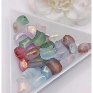 perles en verre tête de chat 8 x 10 mm