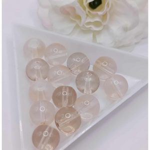 perles en verre duo transparente 10 mm orange