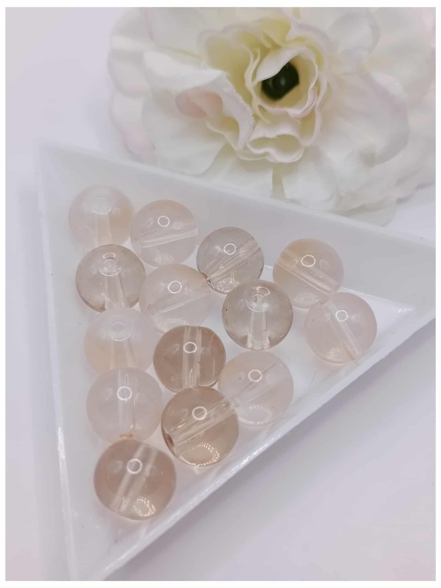 perles en verre duo transparente 10 mm orange perles en verre duo transparente 10 mm orange