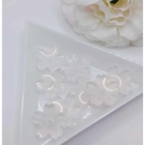 perle de verre fleur de cerisier 15 mm blanc