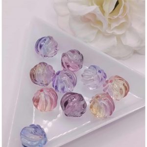 perles de verre ondulées 10 mm mélange de couleurs