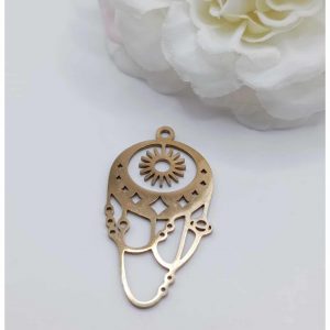 breloque acier inoxydable doré dreams 30 x 18 mm