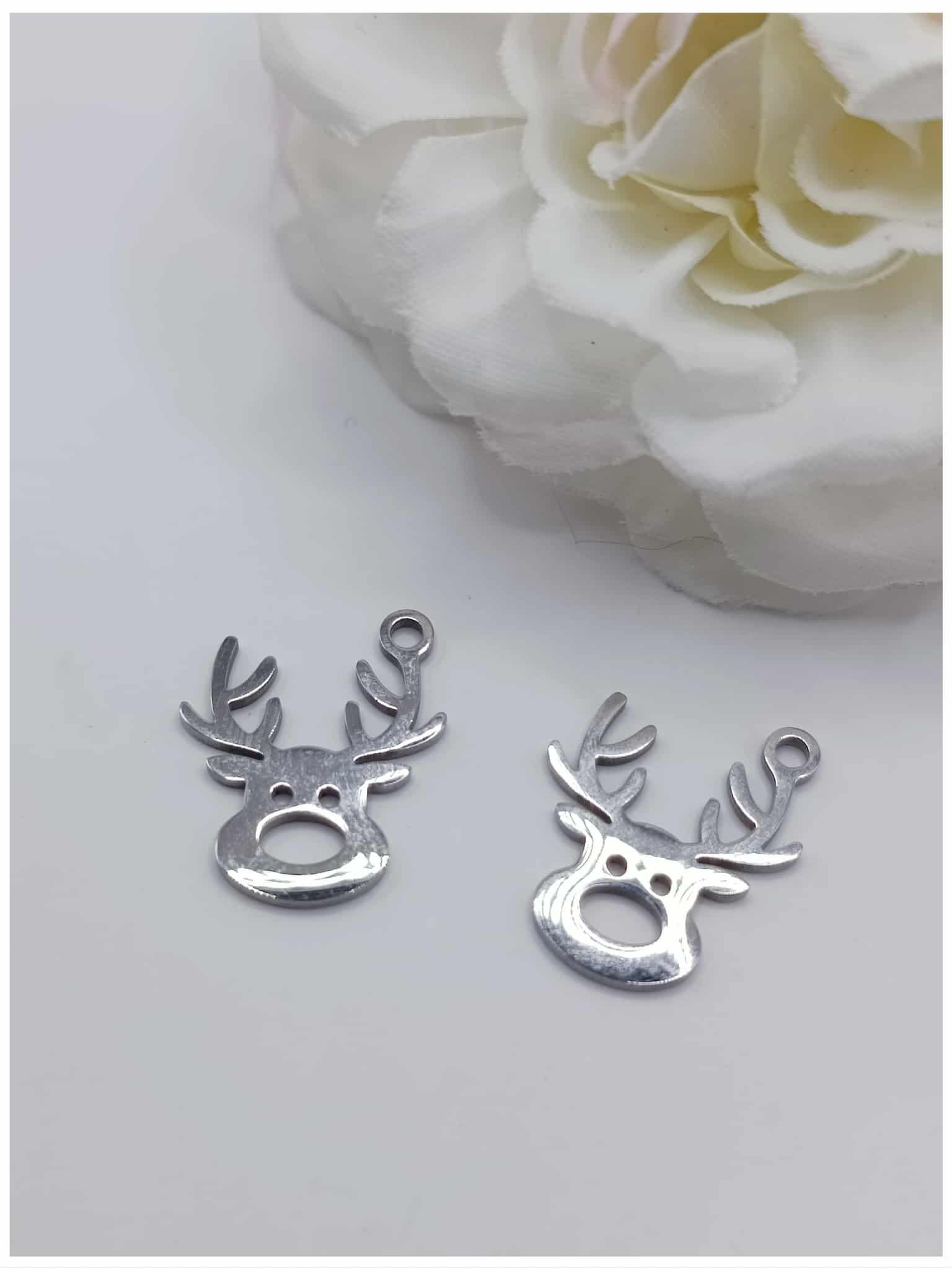 Breloques acier inoxydable renne - 13 x 16 mm breloques acier inoxydable renne 13 x 16 mm