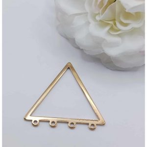Connecteur acier inoxydable doré triangle – 34 x 28 mm