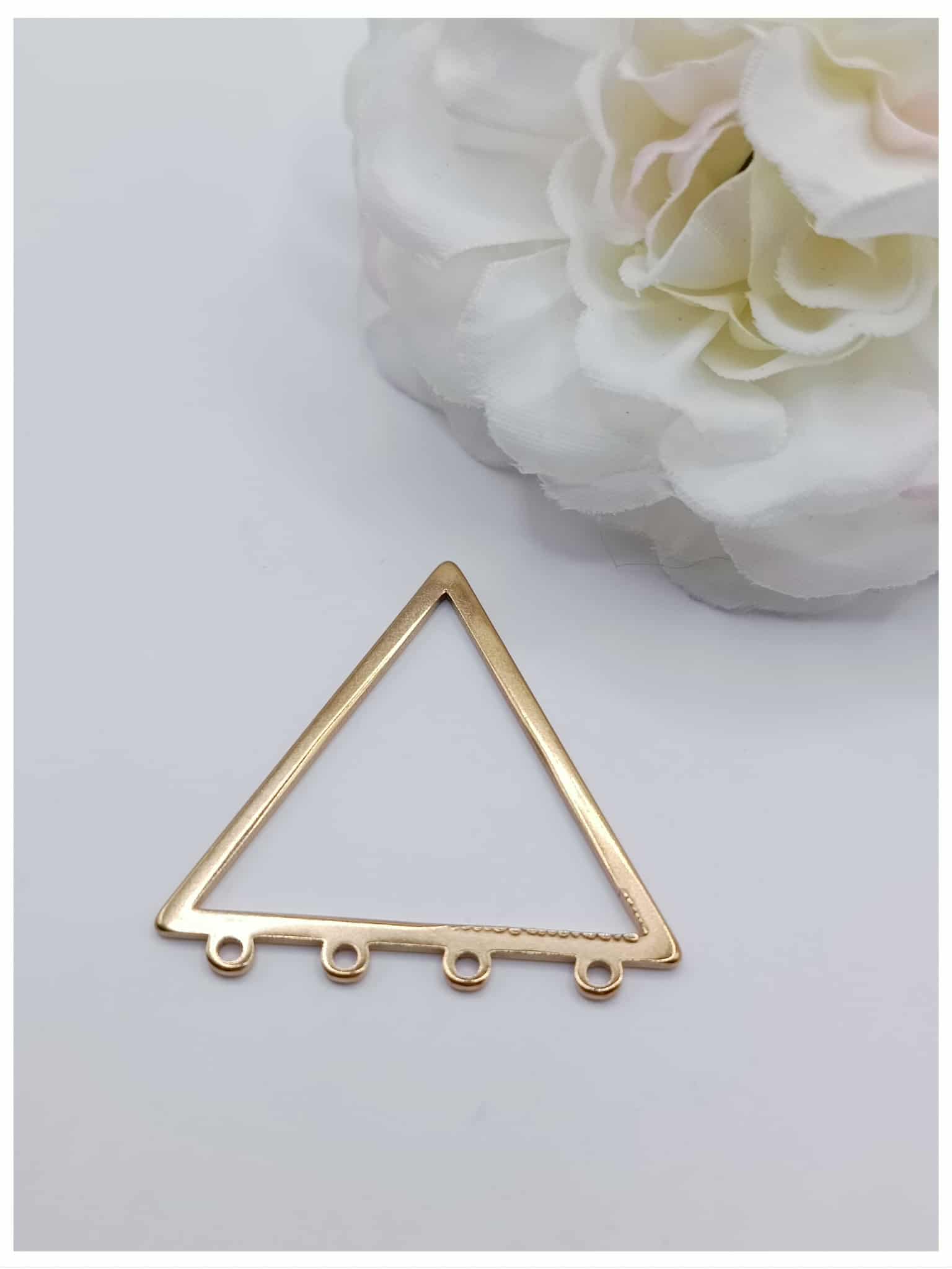 connecteur acier inoxydable doré triangle 34 x 28 mm