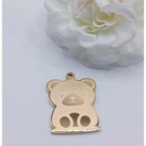 Breloque acier inoxydable doré ourson – 30 x 20 mm