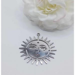 Breloque acier inoxydable Soleil – 30 mm