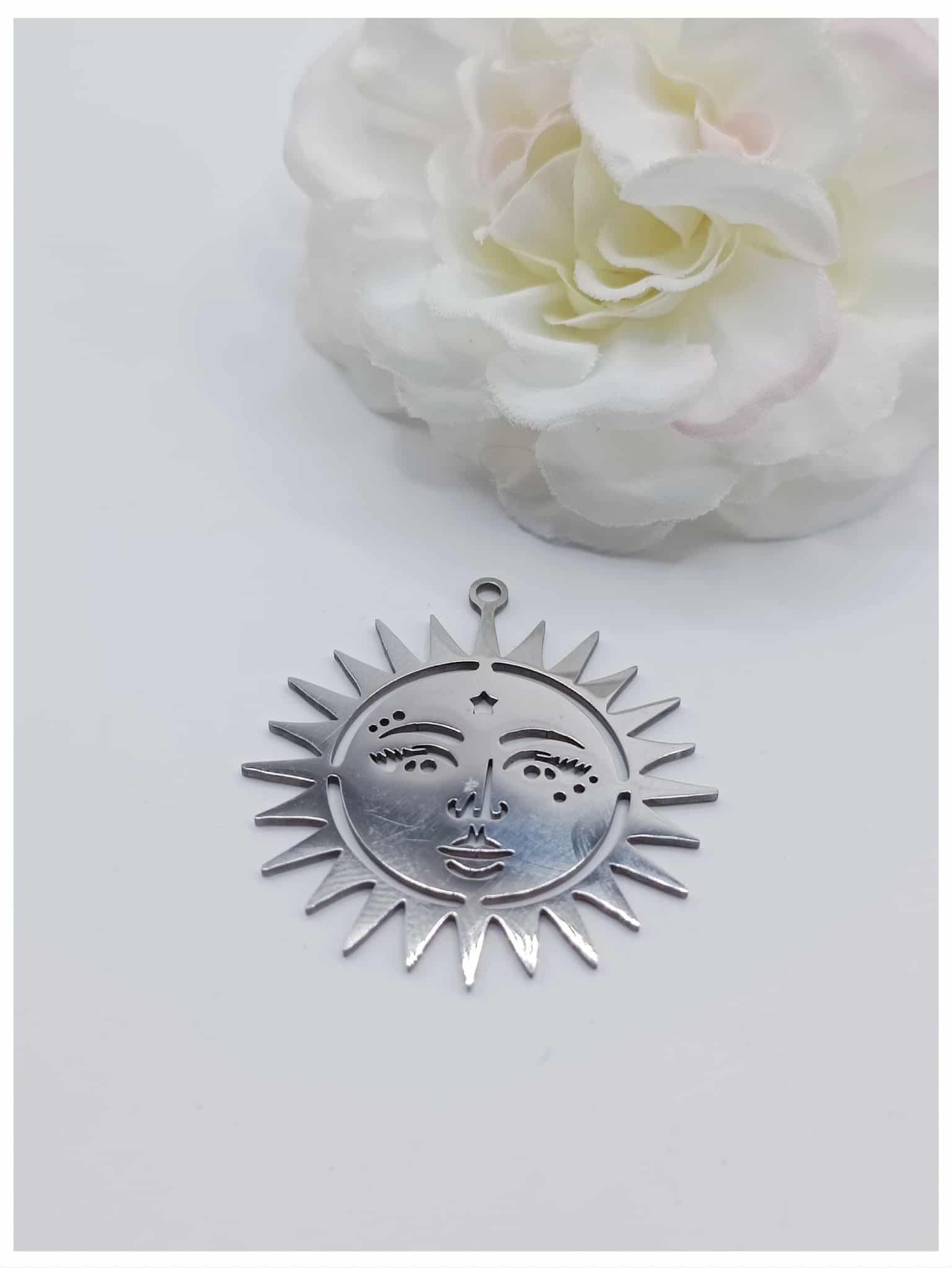 breloque acier inoxydable soleil 30 mm breloque acier inoxydable soleil 30 mm