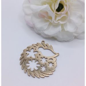 breloque acier inoxydable doré hérisson 26 x 30 mm