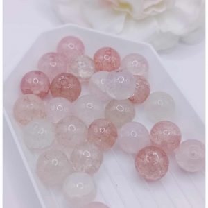 Perle en verre craquelée – 8 mm – Orange