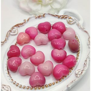 Perle Bodhi cœur – 12 x 10 mm – Rose