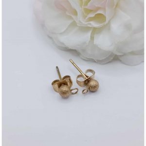 Paire acier inoxydable doré ronde stellaire – 4 mm